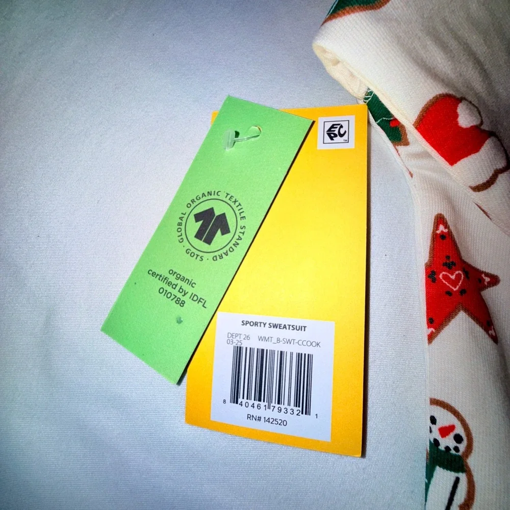 Monica + Andy Sweatsuit Kids 2T‎ White New Holiday Organic Cotton Sporty Set